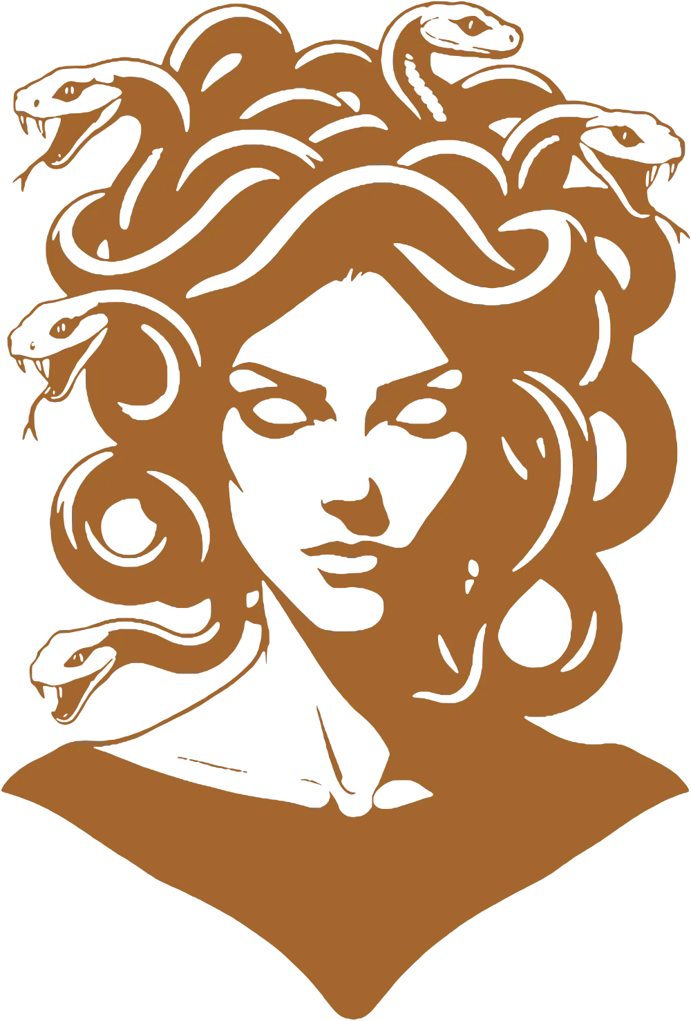 Logo Medusa Barber – bronzová varianta