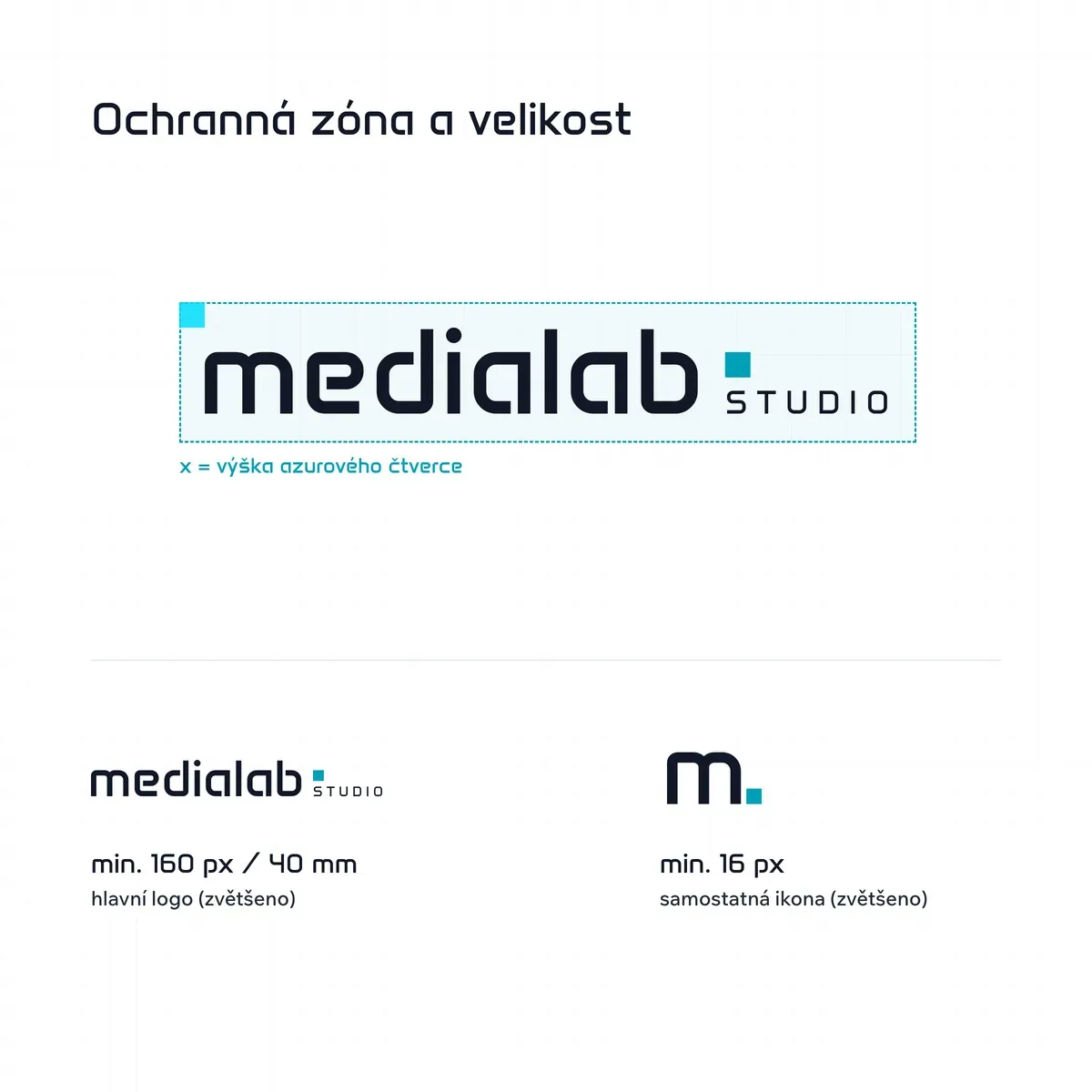 Ochranná zóna kolem loga MLS a jeho minimální velikost.