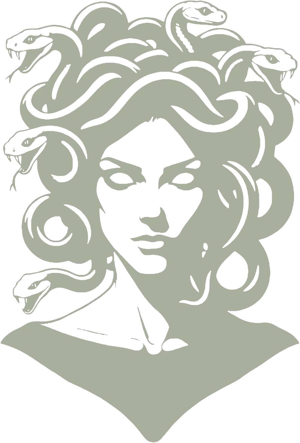 Logo Medusa Barber – šalvějová varianta