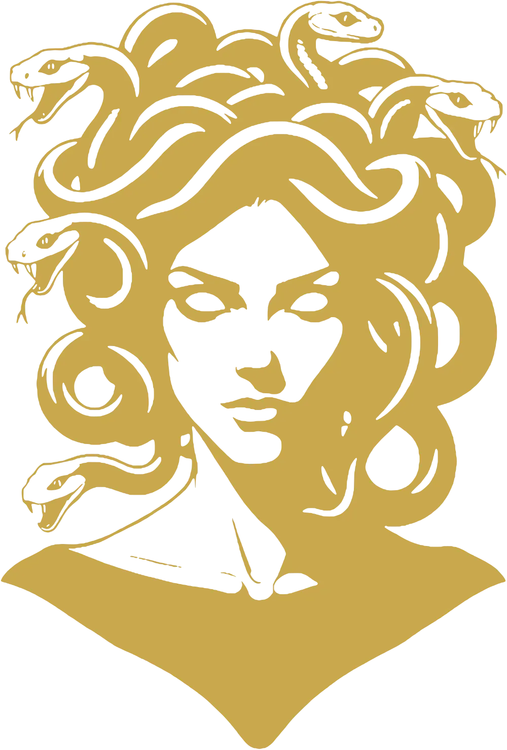 Logo Medusa Barber – zlatá varianta