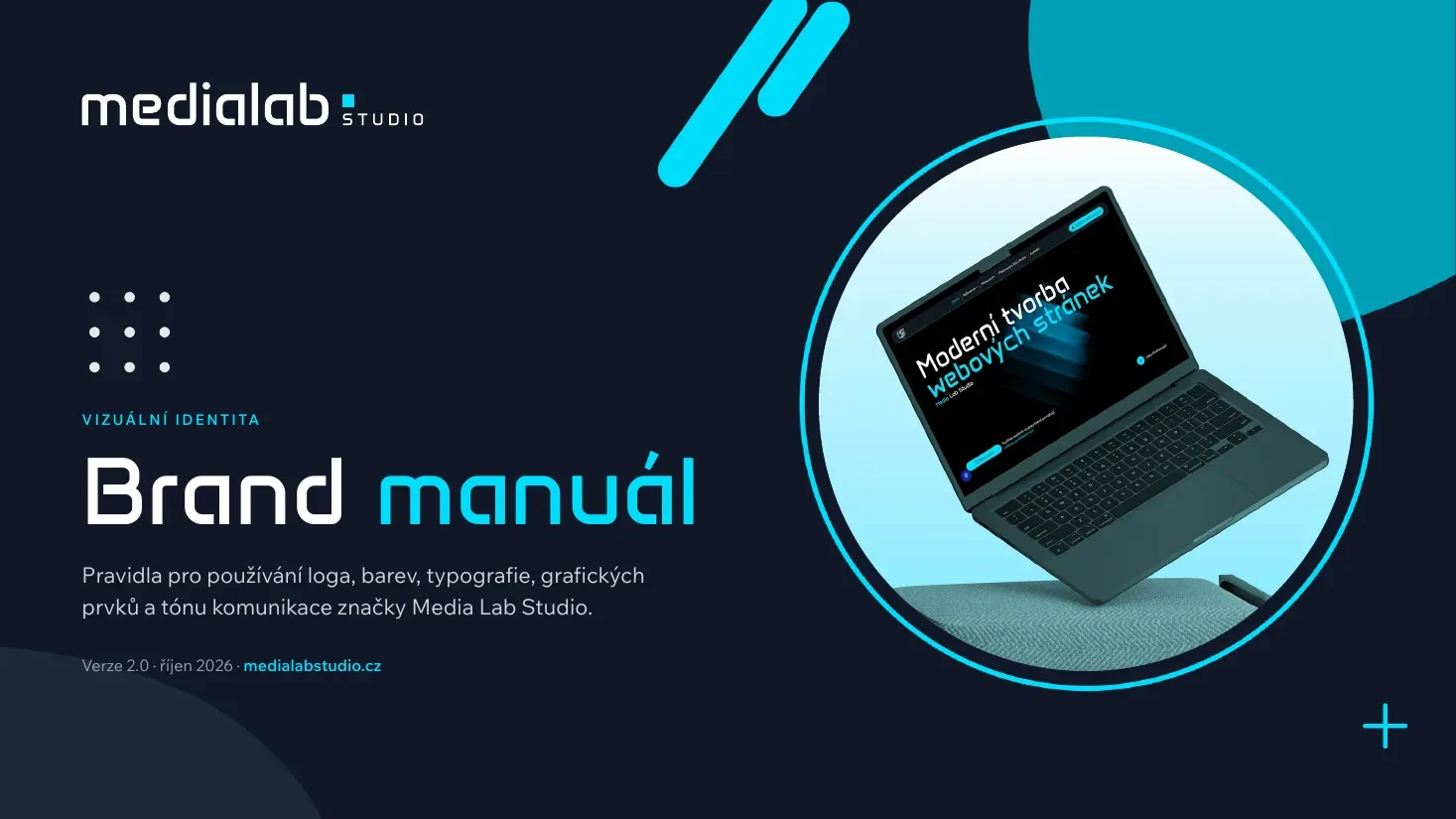 Obálka brand manuálu Media Lab Studio