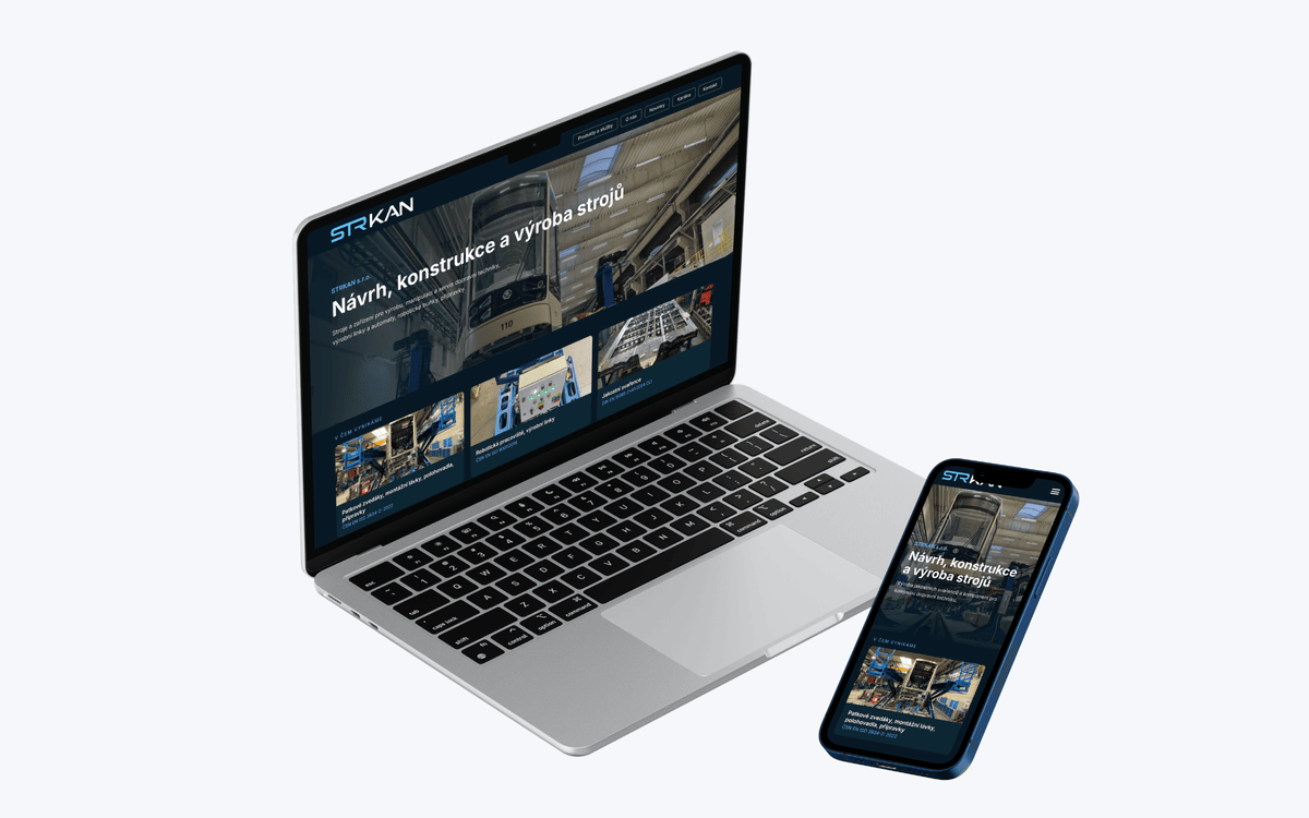 Web STRKAN na notebooku a mobilu